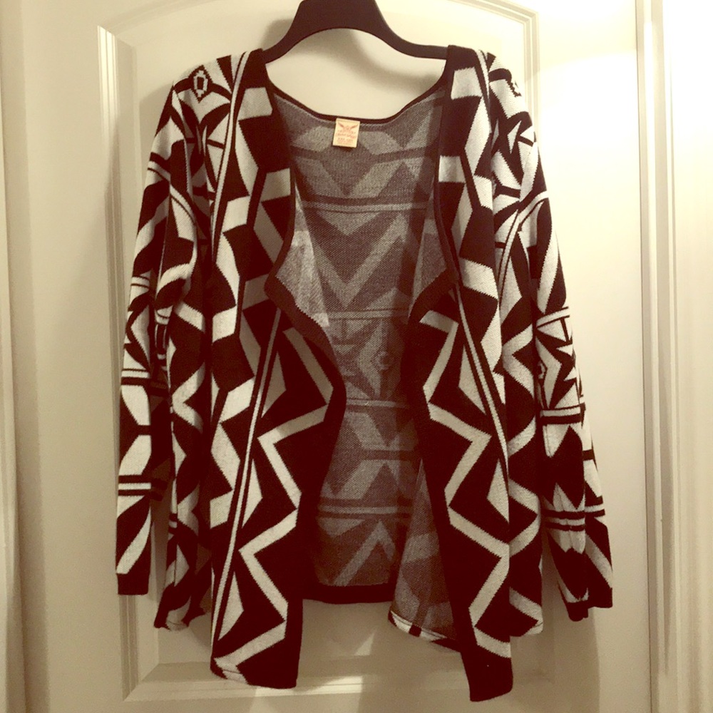 Aztec Open Front Sweater